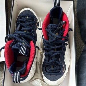 Nike Blue and Red Athletic High-Top Sneakers